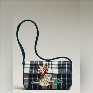 NWT Anthro Fiona Bead & Sequin Bag: Duck Plaid Edition 🦆